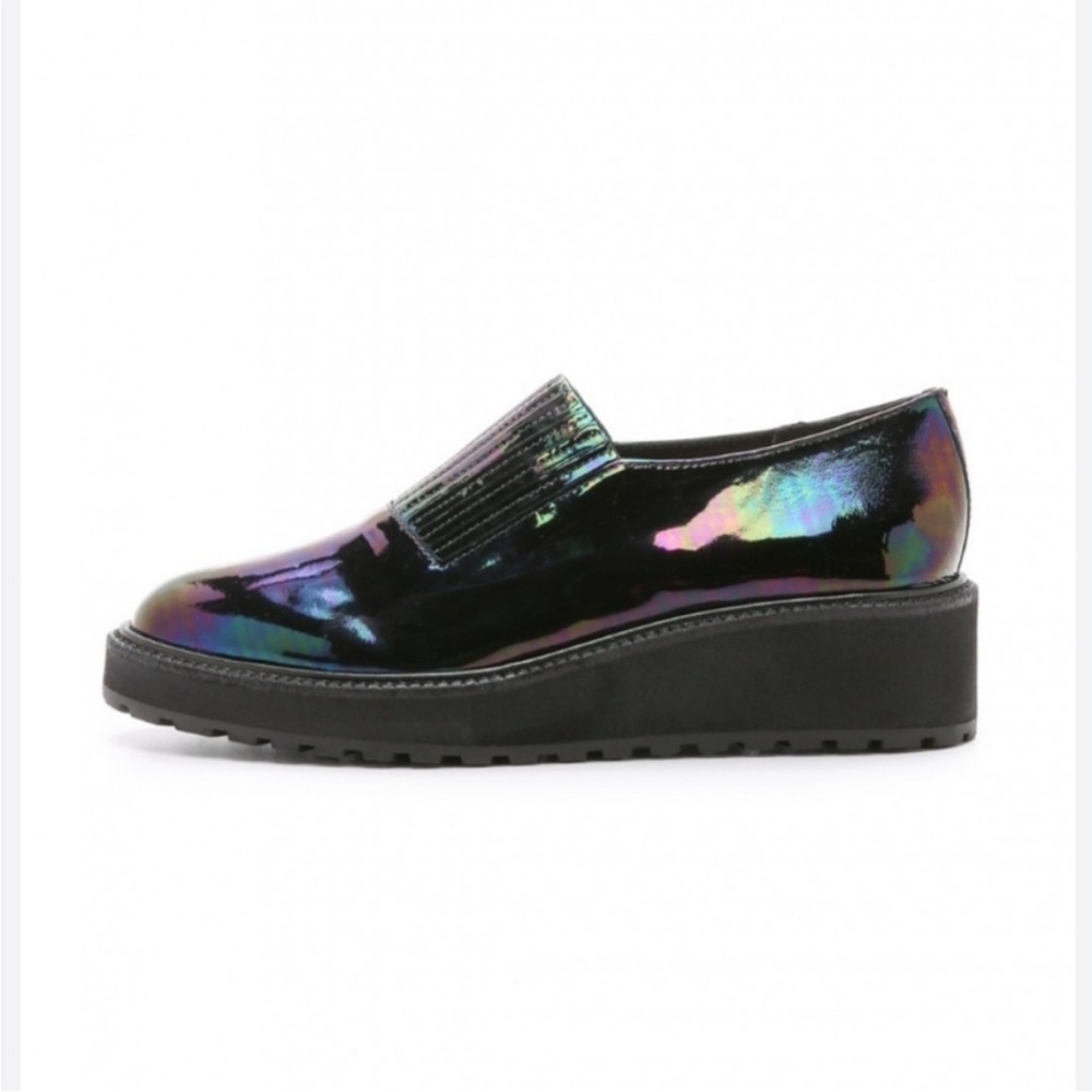 Loeffler Randall Ria Black Iridescent Leather Slip-On Loafer Sz 8 - Picture 11 of 11